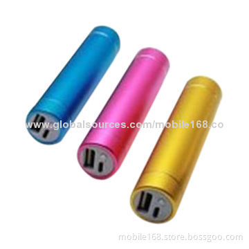 Colorful 2600mAh Cylinder USB Power Bank, External Battery Charger